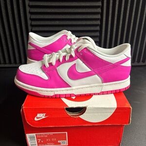 Nike Dunk Kids Fuchsia and White Sneakers